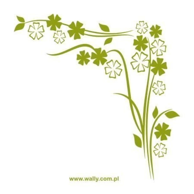 Stylish floral sticker 1235 in fresh green shades, perfect for brightening up modern interiors.