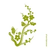 Butterfly branch sticker 1225 in vibrant green shades, perfect for enlivening modern spaces.