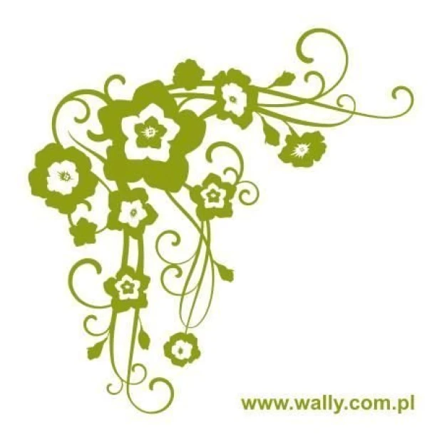 Stylish floral sticker in an elegant shade of green, perfect for refreshing modern decor.