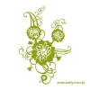Flower sticker 1193 in vibrant green, perfect for brightening up modern interiors or stylish offices.