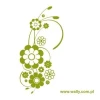 Stylish floral sticker 1198 in shades of green, perfect for modern interiors, adding a fresh touch.
