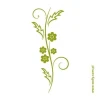 Elegant floral sticker 1227 in shades of green, perfect for decorating a wall in a modern interior.