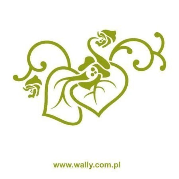 Elegant leaf sticker 1226 in soft shades of green, perfect for modern interiors.