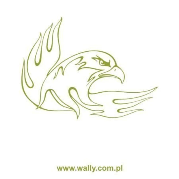 Stylish sticker featuring an eagle in a dynamic, modern design, perfect for minimalist decor.