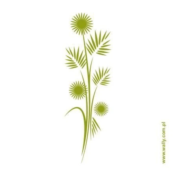 Stylish fern sticker 1222 in green shades, perfect for modern interiors, adding a touch of nature.
