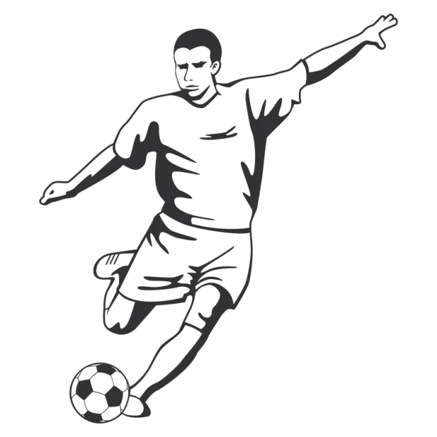 Dynamic football player sticker, perfect for a young athlete\'s room, adding energy to any space.