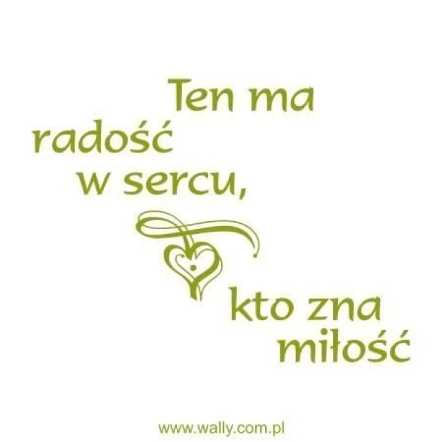 Stylish sticker with the quote "He who knows love has joy in his heart," perfect for a cozy interior.