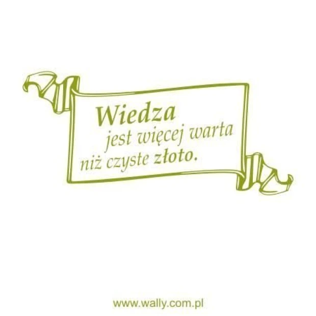 Stylish sticker with the quote "Knowledge is worth more than pure gold" in a minimalist, modern design.