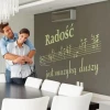 Stylish sticker with the quote Joy is the music of the soul, perfect for a modern dining area, adding charm and inspiration.