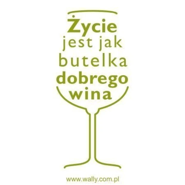 Stylish sticker with the quote Life is like a bottle of good wine, perfect for a modern living room or decor.