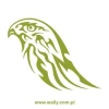 Stylish hawk sticker in a trendy green shade, perfect for modern interiors or as an accent piece.