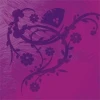 Flower sticker 0907 in vibrant purple shades, perfect for a modern interior style.