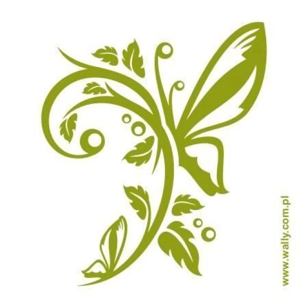 Butterfly sticker 1231 in green tones, perfect for spring decor in a child\'s room.