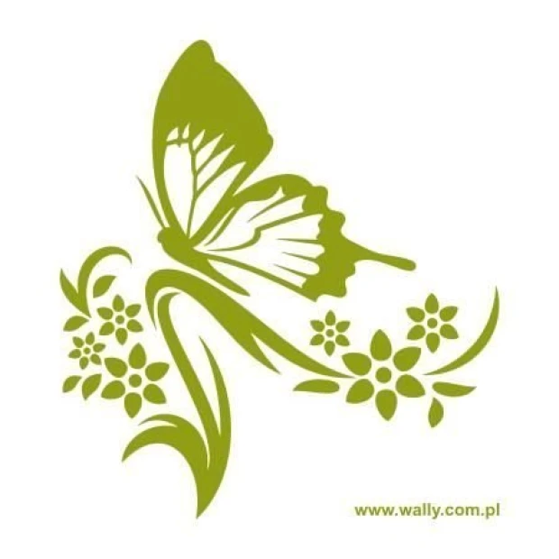 Butterfly sticker in flowers 1249, perfect for brightening up boho spaces, adds freshness and charm.