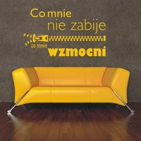 Sentimental sticker with a motivational quote in a modern living room, perfect for highlighting energy.