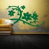 Elegant Chinese sticker in green shades, perfect for a stylish living room with a cozy sofa.