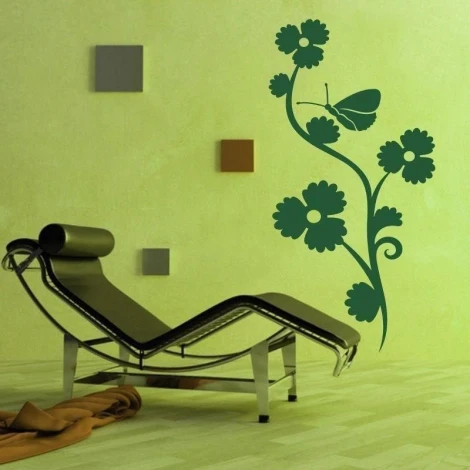 Chinese sticker 85 in a minimalist interior, brightening the space with elegant green accents.