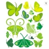 Multicolored butterfly stickers in shades of green, perfect for brightening up a cozy children\'s room.