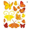 Multicolored butterfly sticker in warm shades of yellow and orange, perfect for cheerful decor.