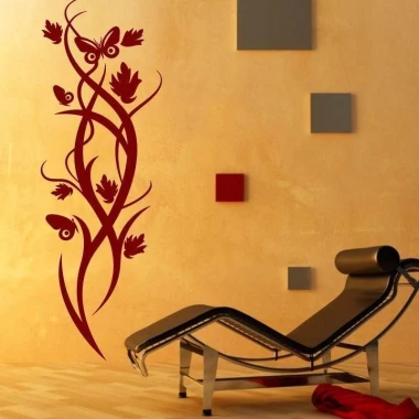 Elegant burgundy vine enhancing a modern interior wall, paired with stylish decor.