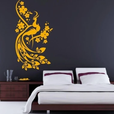 Elegant Chinese sticker 96 in a vibrant shade of yellow, adding an oriental touch to dark surfaces.