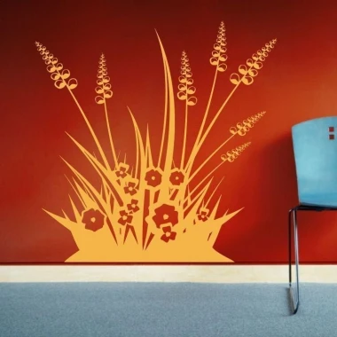 Flower and grass sticker 1097 adds a warm, cozy touch to modern interiors with its vibrant, energetic design.