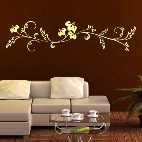 Japanese painting template 01 in a stylish, minimalist living room, adding subtle charm to the walls.