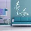 Japanese painting template with a delicate floral design, perfect for a modern pastel living room.