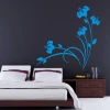 Japanese painting template 87 in vibrant blue, perfect for a modern bedroom.