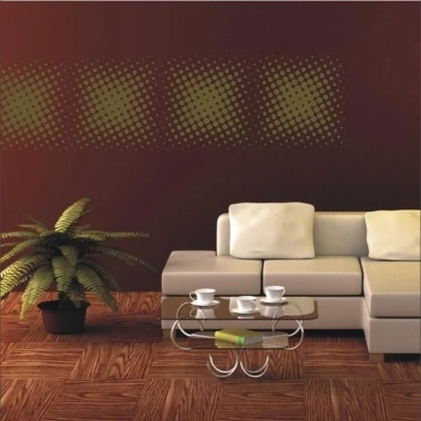Abstract sticker 0786 in a modern living room, adding elegance and style with geometric patterns.