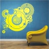 Abstract sticker 1070 in vibrant yellow shades, perfect for modern interiors, adding energy and style.
