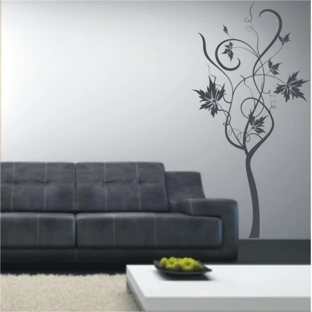 Elegant tree-shaped sticker, perfect for a modern living room, adding character to minimalism.