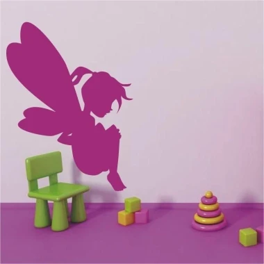 Charming pink elf sticker, perfect for a colorful children\'s room.
