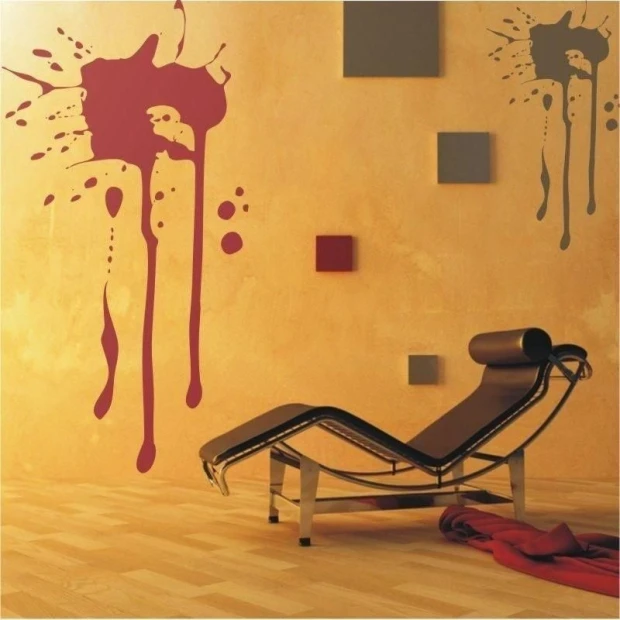 Kleks 02 in a modern living room, adding artistic flair to walls and blending well with the decor.