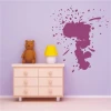 Creative inkblot sticker 03 in pastel purple, perfect for a child\'s room, adding a playful touch.