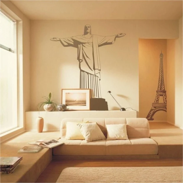 Stylish sticker of Christ the Redeemer in Rio, perfect for modern living rooms, adding a unique touch.