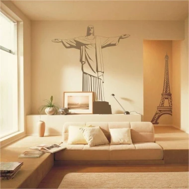 Stylish sticker of Christ the Redeemer in Rio, perfect for modern living rooms, adding a unique touch.
