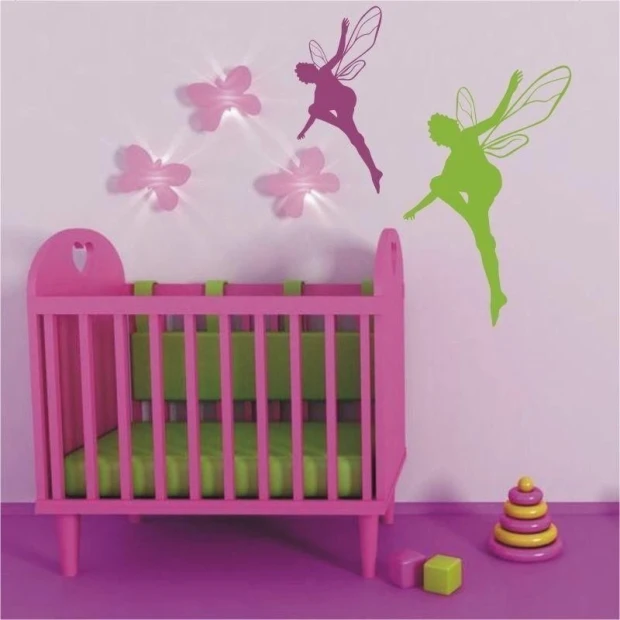 Pastel-colored magical elves brighten up the children\'s room, creating a whimsical atmosphere.