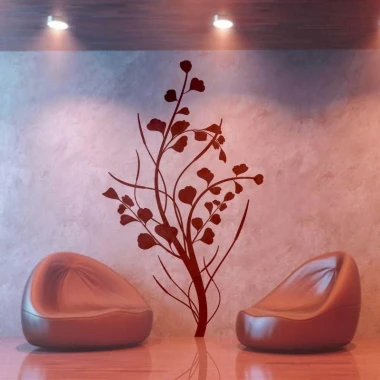 Elegant tree sticker 1294 in a modern living room, adding warmth and style to minimalist interiors.