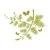 Butterfly branch sticker 1292 in shades of green, perfect for modern interiors, adding a touch of elegance.