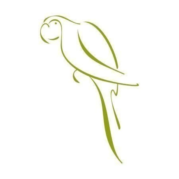 Stylish parrot sticker in a minimalist design, perfect for modern interiors or a child\'s room.