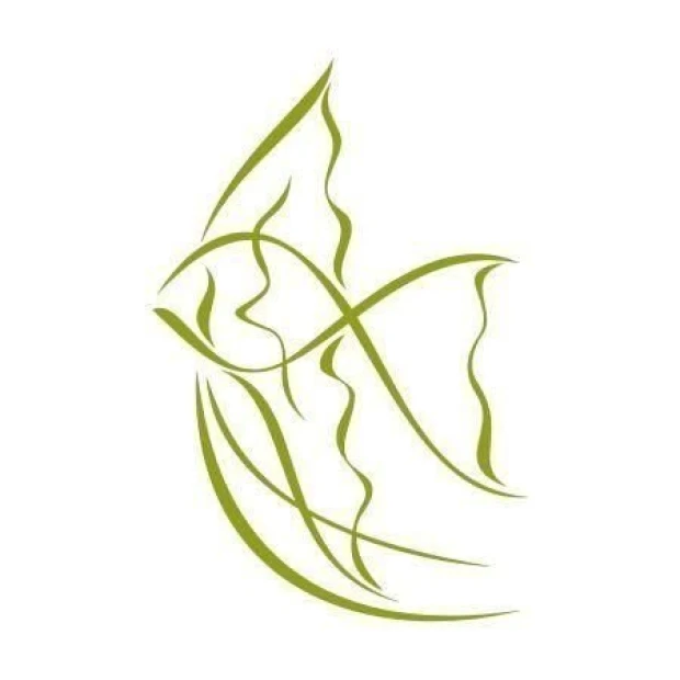 Stylish fish sticker in shades of green, perfect for a minimalist interior or children\'s room.