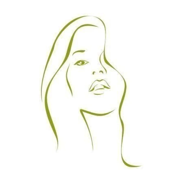 Stylish painting template of a woman\'s face in soft green tones, perfect for a modern nook.