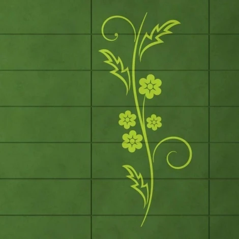 Stylish flower sticker 1227 in a spring green shade, perfect for refreshing a modern kitchen.