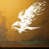 Dynamic eagle sticker 1205 in vibrant shades of white, perfect for a modern interior.