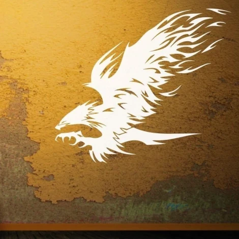 Dynamic eagle sticker 1205 in vibrant shades of white, perfect for a modern interior.