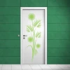 Fern sticker 1222 in a modern interior, adding freshness and a natural touch against a green backdrop.