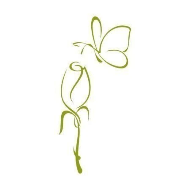 Elegant floral and butterfly painting template in soft pastel colors, perfect for romantic decor.