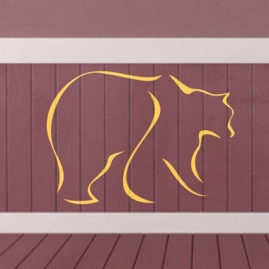 Minimalist bear design, perfect for a cozy children\'s room, in a warm yellow color.