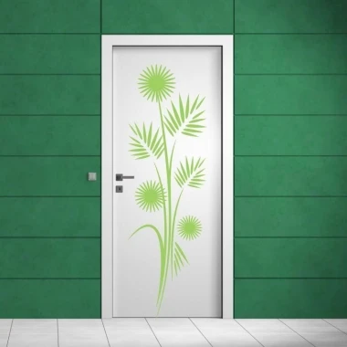 Fern painting template 1222 - Graphic design with long lines and circular shapes.